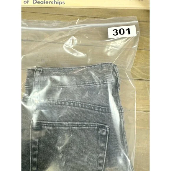 BDG Black Denim Mini Skirt XS Frayed Hem High-Waisted - Picture 8 of 8